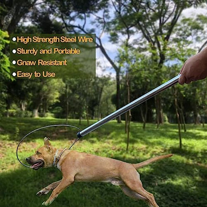 45'' Animal Catcher Pole Control Tool Heavy Duty Catch Pole for Bulldog Hog Goat and Wildlife,All Stainless Steel