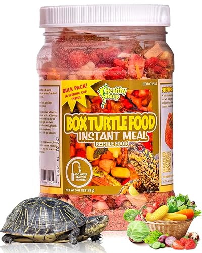 Healthy Herp Box Turtle Food Instant Meal for Reptiles - Nutritious Turtle Food, Tortoise Habitat Accessories, Tortoise Food - Made in USA, Quick Prep - 5.07 oz (145g) - size: 5.07 Ounce (Pack of 1), style: Jar