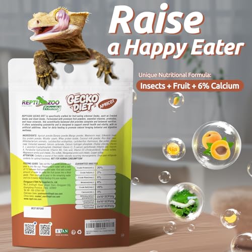 Gecko Food, Fruit Mix Apricot and Insects Gecko Diet