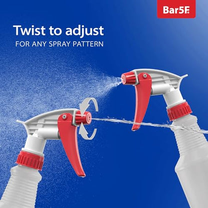 Bar5F Plastic Spray Bottles, 16 Oz, Pack of 4 (Red) | 2 Pack, All-Purpose, Empty for Chemical and Cleaning Solutions, Adjustable Head Sprayer Fine to Stream - size: Pack of 4 (Red)