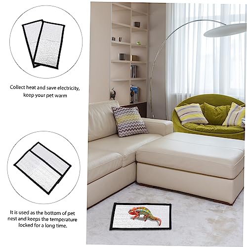 Reptile Heating Pad Reflective Film Insulation Mat for Snake Lizard Turtle Terrarium Heat Retention 11.81 X 6.29 X 0.03 in 2 Pack