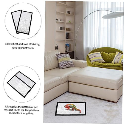 Reptile Heating Pad Reflective Film Insulation Mat for Snake Lizard Turtle Terrarium Heat Retention 11.81 X 6.29 X 0.03 in 2 Pack