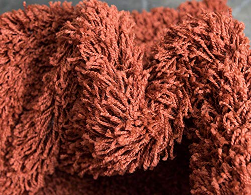 Unique Loom Solid Shag Collection Area Rug (2' 6" x 13' 1" Runner, Terracotta) - color: Terracotta, size: 2'6" x 13'1" (Runner)