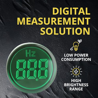 Round Frequency Meter LED Digital Display Hz Frequency Indicator Light with Measuring Range 0-99HZ, 22mm, Around 200ms/ time, Measuring Temperature -20 to 199C° - Green (3 Pack) - style: Green - Frequency
