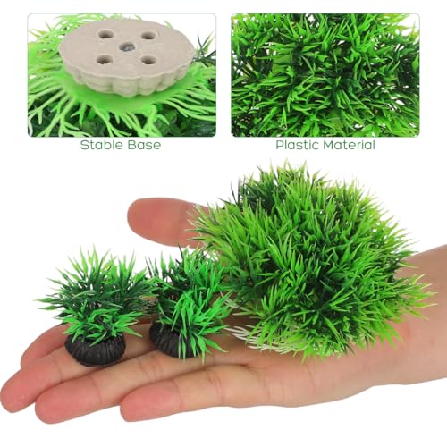 Kisangel Artificial Aquarium Plants Set Realistic Fish Tank Decorations for Turtle Tank Plastic Aquatic Decor Soft Swaying Aquarium Plants Realistic Fish Accessories 9.84 X 9.44 X 4.33 in
