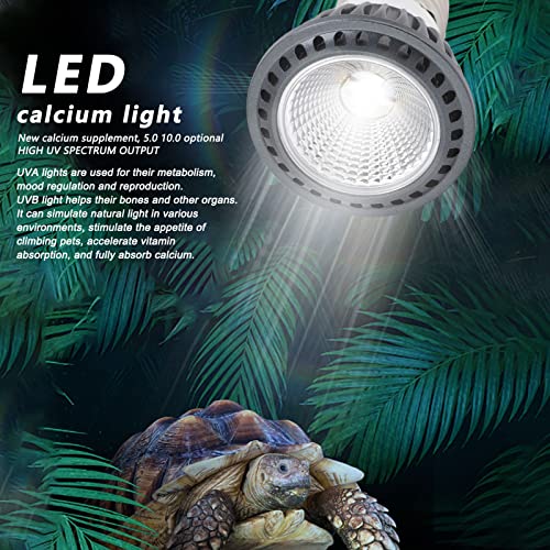 Sun Basking Lamp Bulb, Turtle Basking Light Bulb UVA UVB Concave and Convex Mirror Full Spectrum LED Reptile Heat Lamp Bulb Replacement (Black 10.0) - color: Black 10.0