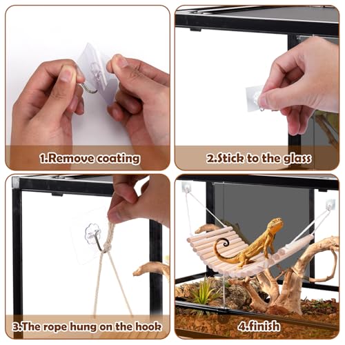 Vodolo Reptile Bridge,Bearded Dragon Hammock,Lizard Tank Climbing Accessories Gecko Reptile Decor for Habitat,Hamster Cage Accessories 12 in