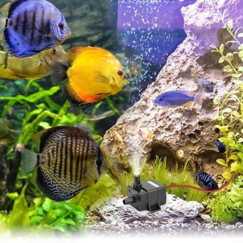 12V for mini Submersible Water Pump Quiet Lightweight for Aquarium Fountain Pond Terrarium Salt Fresh Water Black 4.1x3.4x5.5cm