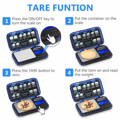 Fuzion Digital Pocket Scale, TU-X 200g/0.01g Gram Scale with 6 Units for Personal Hobbies, Small Scale for Food Ounces and Grams, Measuring Jewelry, Herb, Powder - color: Blue