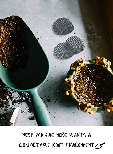LE TAUCI Plant Pot Hole Mesh Pads, 2-Inch Round Flower Pot Drainage Covers, Prevent Soil Loss, Durable Reusable, Bonsai Bottom Grid Mat, Gardening Essentials, 50-Pack - size: 2*2 inches