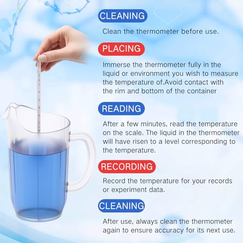 Relaxweex General Purpose Lab Thermometer 12 Inch Total Immersion Glass Liquid in Glass Thermometer for Laboratories Universities Food and Beverage Processing Clear(-20 to 150 ℃) - style: -20 to 150 ℃