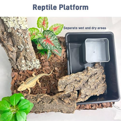 2 Pcs Humid Hideout Cave for Reptiles, Snake Hide for Ball Pythons, Gecko Hide, Leopard Geckos, Bearded Dragons,Compact Terrarium Decor with Easy-Clean Design (9.5"x6.7"x2.2" Large) - size: Large (2 Count)