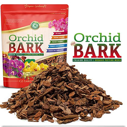 Orchid Potting Bark - Made in USA Premium Garden Soil Amendment Mix for Proper Root Development of Phalaenopsis, Cattleyas, Indoor/Outdoor Plants, Reptile Terrarium Bedding & More! (Mini Fir Bark)