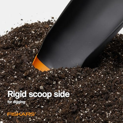 Fiskars Planting Soil Scoop & Brush Set, Dual-Sided Tool for Indoor Potting - style: Soil Scoop & Brush Set