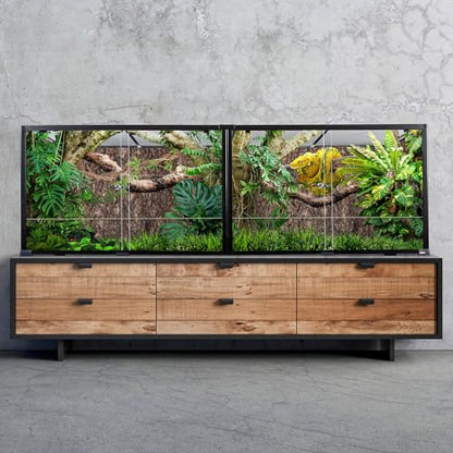 Extra Large Reptile Terrarium 72" x 24" x 24" Reptile Tank, Upgrade Splicable Tank Can Be Used as 2 Separate Habitats, Giant Terrarium with Double Front Sliding Doors