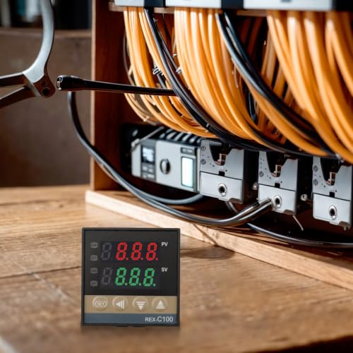 REX-C100 PID Temperature Controller Kit With SSR-25DA Relay And 1M K-Type Thermocouple, Digital Display Thermostat For Industrial Automation, AC250V 3A