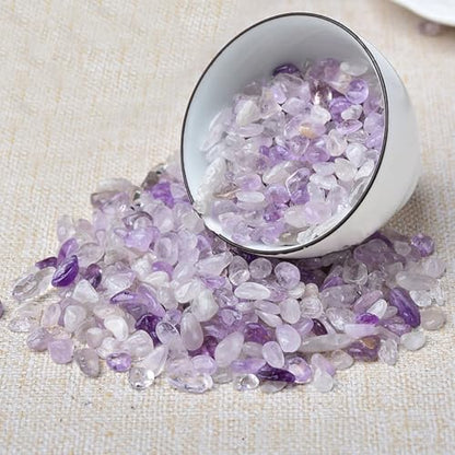 Erliway 7-9mm Amethyst Healing Crystal Chips for Crafts, 100g | Natural Crushed Crystal Stones Tumbled Chips for Vase Filler Aquarium Gravel, Meditation Chakra Balancing, Candle DIY Making - color: Amethyst
