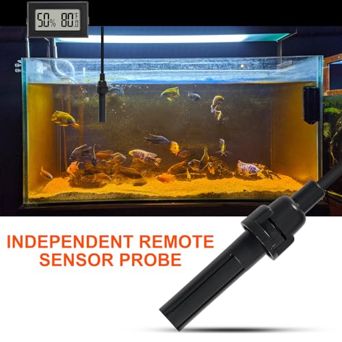 6Pcs Mini Digital Thermometer Hygrometer Gauge Indoor with Probe Sensor LCD Display Meter Temperature Humidity Fahrenheit Meter for Incubator Reptile Plant Tank Garden ℉ - size: 6 PCS