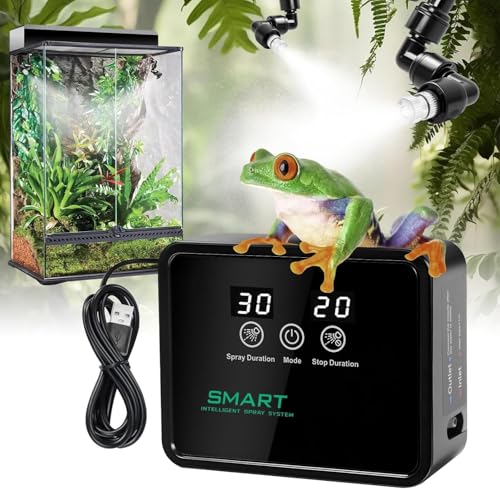 Automatic Reptile Mister Timer 360 Nozzle Terrarium Misting System | Automatic Reptile Mister with Timer 360 Nozzles External Water Supply Quiet Misting System Easy DIY for Terrariums Humidifier