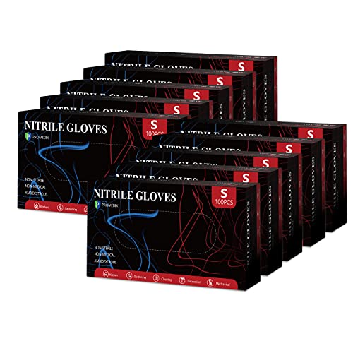 Nitrile Disposable Gloves,4mil-100 Count,Gloves Disposable Latex Free,Powder Free for Cooking,Household,Food safe - size: Medium, style: Black of 1000