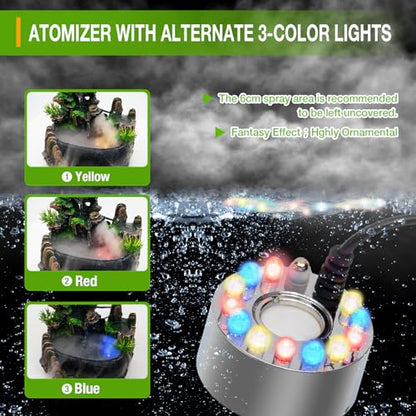 Rockery Stream Tabletop Fountain, Zen Meditation Indoor Waterfall Feature Fuentes De Agua para Interior Mini Fountain Beautiful Symbolism with Led Light Source for Room, Bedroom, Study - color: #2