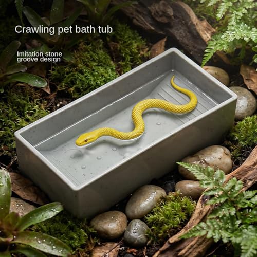 Tortoise Soaking Tray Non-Slip Bathing Pool | Reptile Food Water Bowl for Geckos Snakes Pets Habitat Aquarium Terrarium Outdoor