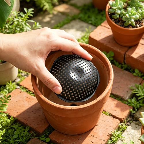 Planter Inserts 4.4 Inch Bowl Grid Mats, Plant Pot Hole Mesh Pads Drainage | 10Pack, 3D Breathable Net, Drainage Screens Inserts To Prevent Leakage & Root Rot, Ideal For Indoor Outdoor Potted Plants - size: 4.4 Inch