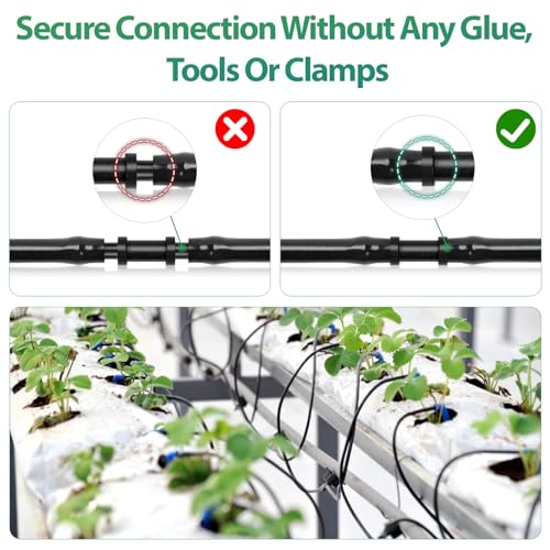 RedChili Drip Irrigation Universal 1/4" Barbed Coupling Fitting, 110 Pieces Drip System Parts Double Barbed Coupler Connectors Fits 1/4-Inch Drip Tubing Irrigation for Drip Line Connection - size: 1/4" Barbed Coupling