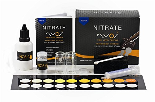 NYOS® Nitrate Reefer Test Kit for Saltwater Aquariums - Lab-Grade Precision - 40 Tests - Glass Vials - Slide Comparator Included - size: Nitrate