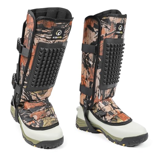 Snake Gaiters, 1200D Waterproof Snake Chaps Snake Gaiters for Men Women, Adjustable Snake Bite Protection Snake Guards for Legs Men, Snake Proof Gaiters for Hiking Hunting - color: Camo