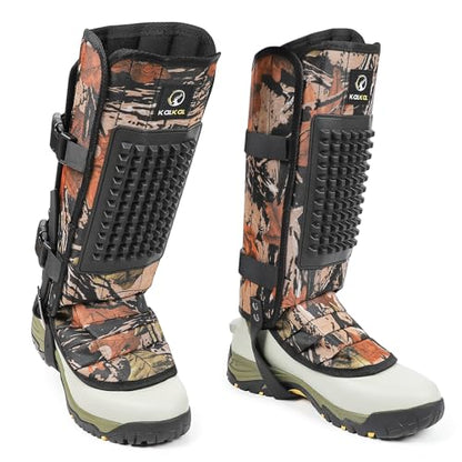 Snake Gaiters, 1200D Waterproof Snake Chaps Snake Gaiters for Men Women, Adjustable Snake Bite Protection Snake Guards for Legs Men, Snake Proof Gaiters for Hiking Hunting - color: Camo