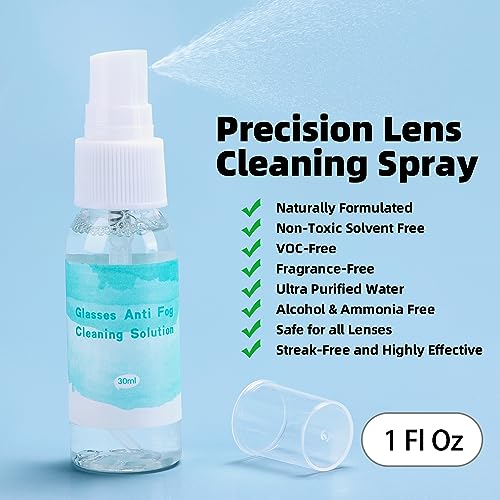 Glasses Cleaner Eyeglass Cleaning Kit with Anti Fog Spray, Microfiber Cloth | Streak-Free Cleaning Pads，Lens Wipes for Sunglasses Camera Lenses, Includes Screwdriver, Nose Pads, Ear Grips, Storage Case - color: Off-white