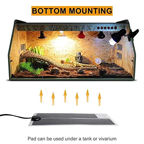 Tbrand Reptile Heating Pad with Temperature Adjustment, 110V 14W Heat Mat for Reptiles Tortoise Snakes Lizard Gecko Hermit Crab Turtle，Under Tank Heating Pad (14W(11inch*11inch)) - size: 14W(11inch*11inch)