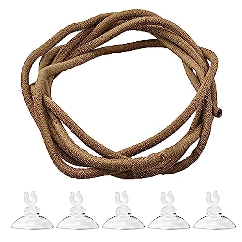 SunGrow 6 ft Reptile Vine for Terrarium, Flexible Climber Lizard Tank Decor, Ball Python Snake Climbing Accessories, Twistable and Bendable Habitat Decor Terrarium Vines for Chameleon, Bearded Dragon