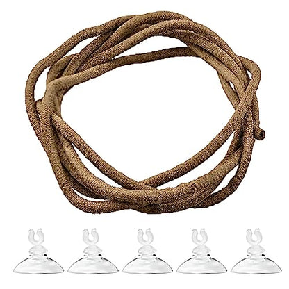 SunGrow 6 ft Reptile Vine for Terrarium, Flexible Climber Lizard Tank Decor, Ball Python Snake Climbing Accessories, Twistable and Bendable Habitat Decor Terrarium Vines for Chameleon, Bearded Dragon