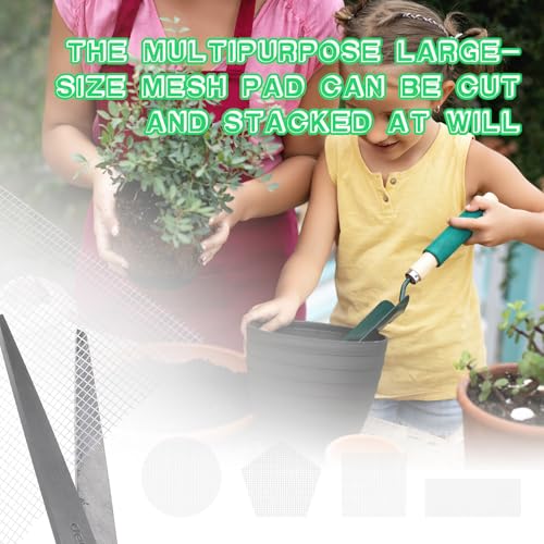 Ouligay 10pcs 11.8 X 7.8inch Flower Pot Hole Mesh Pad, Plastic Mesh Sheet, Keep Soil from Flowing Away,Bonsai DIY Drainage Netting Pot Bottom Grid Mat, White - color: White