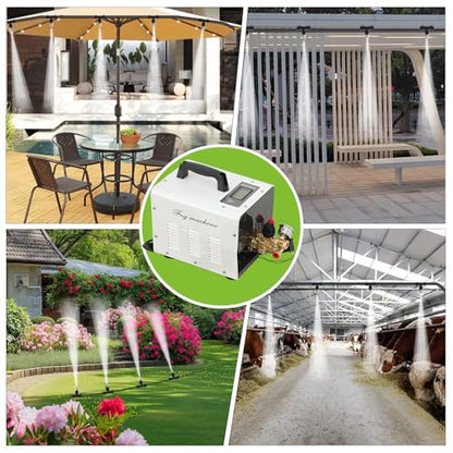 860PSI High Pressure Mist Cooling System Pump with 20pcs Nozzles, 180W Mister System for Outside Patio, Patio Misting Mister System Kit Greenhouse Misting System