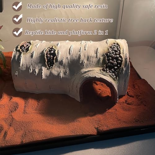 Reptile Hide, Great for Geckos, Snakes, Bearded Dragons & Lizards, It Doubles as Aquarium Rock Cave Corner Cave for Climbing Hiding - size: L-2