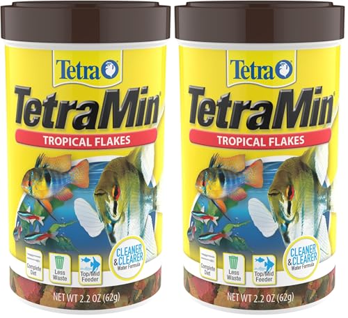 TetraMin Nutritionally Balanced Tropical Flake Food for Tropical Fish, 2.2 oz (Pack of 2) - size: 2.2 Ounce (Pack of 2)