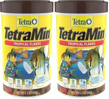 TetraMin Nutritionally Balanced Tropical Flake Food for Tropical Fish, 2.2 oz (Pack of 2) - size: 2.2 Ounce (Pack of 2)