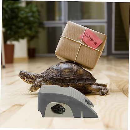 Abaodam 2pcs Turtle Basking Platform for Aquatic Turtles Durable Reptile Dock with Suction Cups Climbing Stand for Tanks and Aquariums Promotes Climbing and Exercise - color: Dark Grey