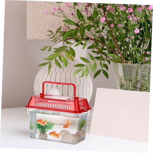 5pcs Transparent Reptile Breeding Box Handheld Tortoise Tank for Snakes Crabs and Small Pets Easy to Clean Safe Feeding Container Mixed Colors