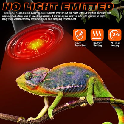 100W Ceramic Heat Emitter E26 Base Ceramic Heat Bulb Ceramic | Heat Lamp for Reptiles No Light Heat Lamp for Amphibian Pet Brooder Coop Lizard Turtle Snake Terrarium - style: 100 Watts