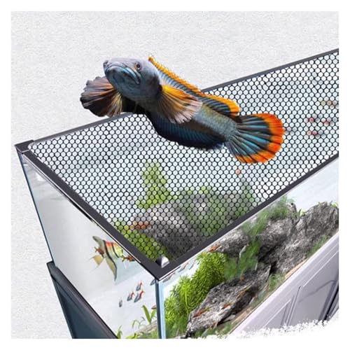 LZMZMQ Aquarium Anti-Jumping Net Cover Mesh, Terrarium Ventilation Opening Hood, Magnetic Fish Tanks Top Lid Protective Screen, Custom Size(L15.7 xW15.7) - size: L15.7"xW15.7"