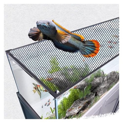 LZMZMQ Aquarium Anti-Jumping Net Cover Mesh, Terrarium Ventilation Opening Hood, Magnetic Fish Tanks Top Lid Protective Screen, Custom Size(L5.9 xW5.9) - size: L5.9"xW5.9"