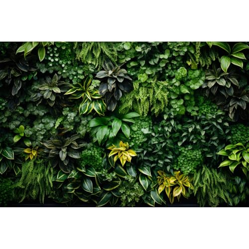 Vertical Garden Aquarium Background Lush Green Tropical Leaves Terrarium Background Living Wall Tropical Green Plants Fish Tank Background Natural Green Leaves Reptile Habitat Background 24x16in - color: Grass Green, size: 24(W)x16(H)in