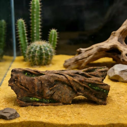 Resin Log Cave Hide, Reptile Shelter for Gecko Snake | Lizard Snake or Reptile Hide，Ball Python Hide& Amphibian Habitat Hideouts