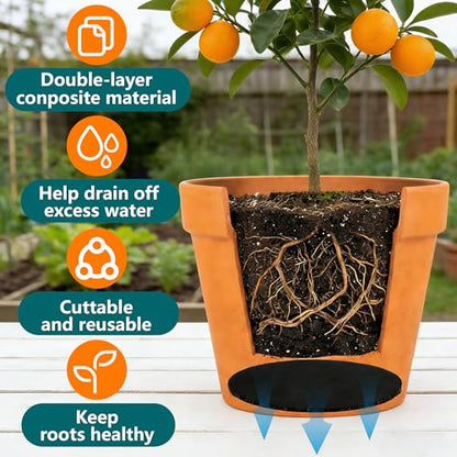 EBaokuup 4 Pcs Plant Pot Drainage Insert Discs, 9 Inch Thickened Mesh Pot Drainage Discs, Lightweight Planter Pad Insert to Prevents Soil Loss Indoor Outdoor - color: 9 Inch-4 Pcs