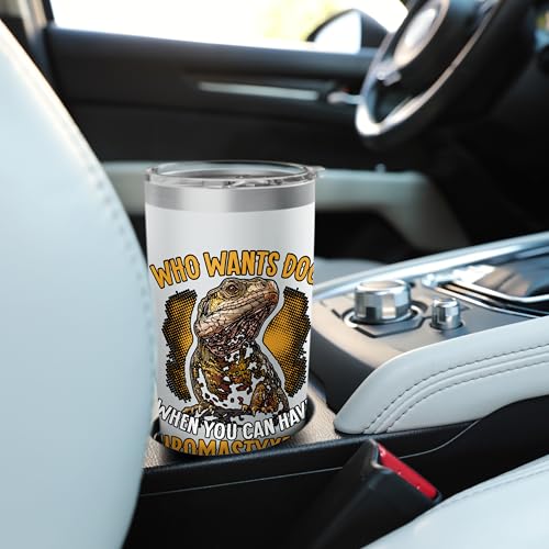 Uromastyx Lover Substrate Lizard Keeper Agame Desert Reptile Stainless Steel Insulated Tumbler - color: White