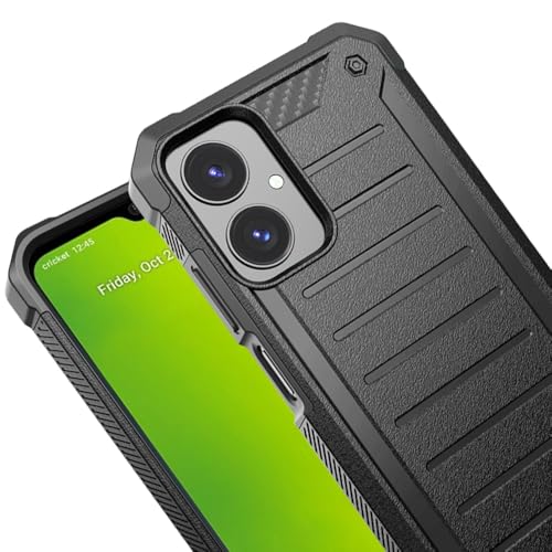 for Cricket Icon 2026 (Regular Version) Premium Tough Hybrid Cover Phone Case + Extreme Band (Black) - color: Black
